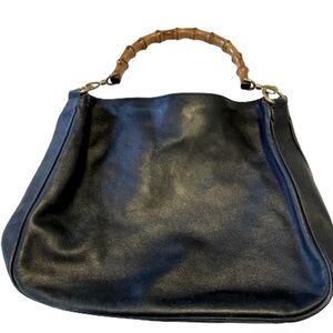 Authentic Gucci bamboo leather crossbody bag